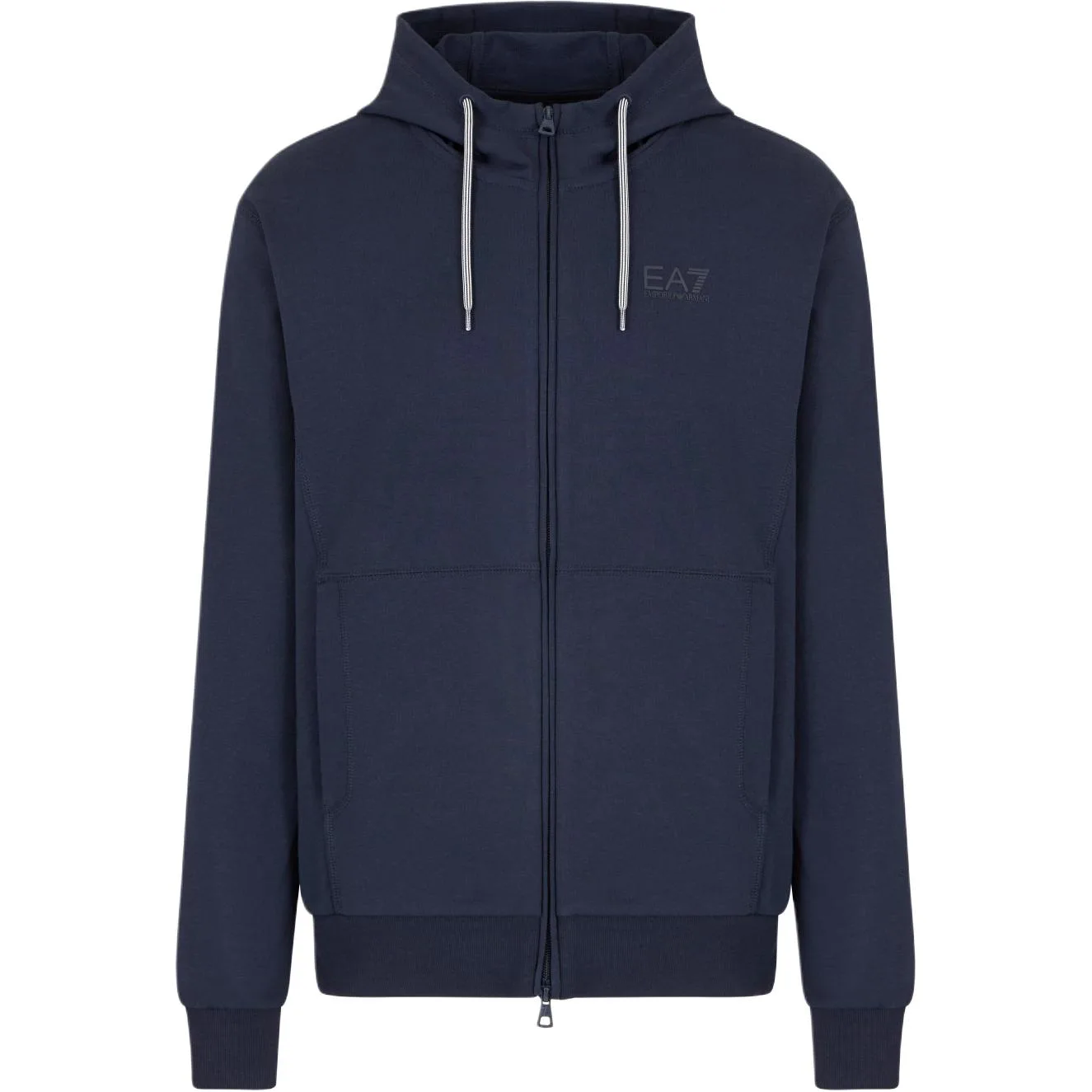 Логотип-деталь худи на молнии EMPORIO ARMANI, marine синий