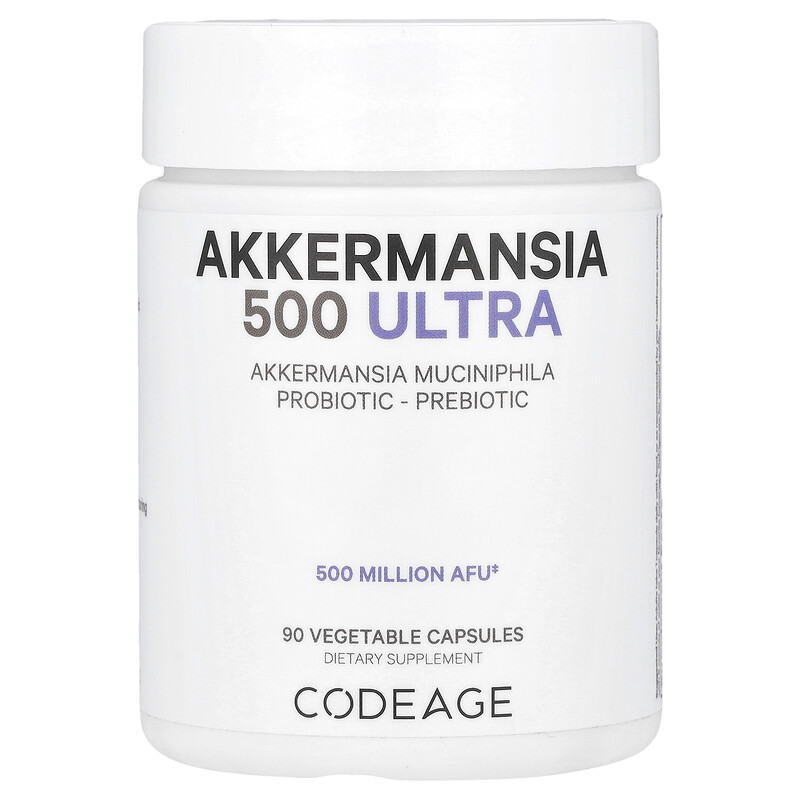 

Codeage, Akkermansia 500 Ultra, аккермансия, 90 растительных капсул