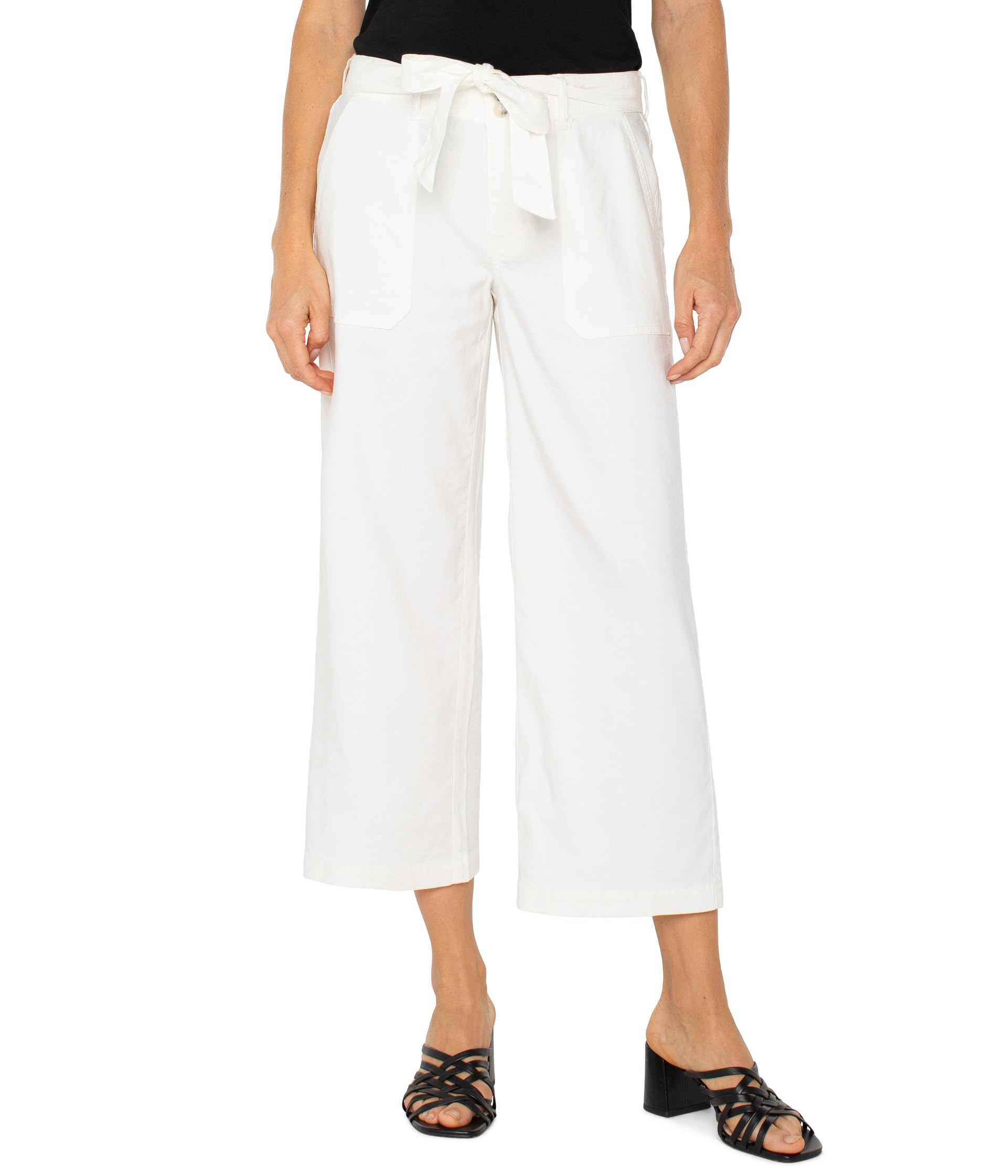 

Брюки Liverpool Los Angeles Belted Wide Leg Crop, белый
