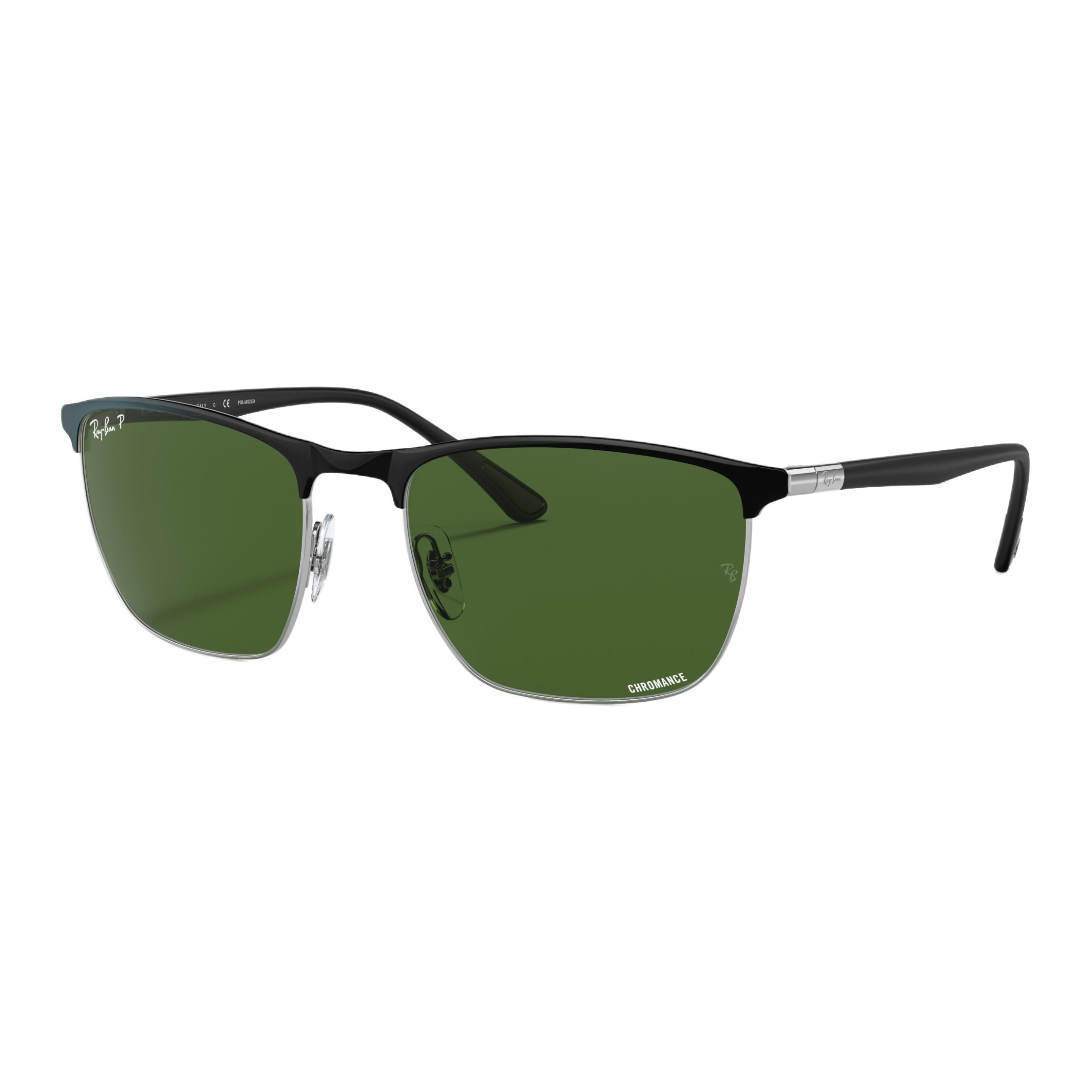 

RayBan Стальные квадратные солнцезащитные очки унисекс черные, Black