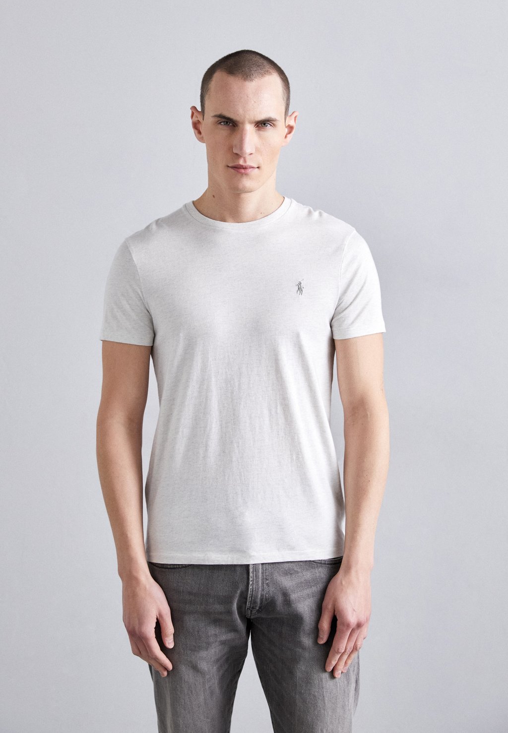 

Базовая футболка CUSTOM SLIM FIT JERSEY CREWNECK T-SHIRT Polo Ralph Lauren, светло-серый