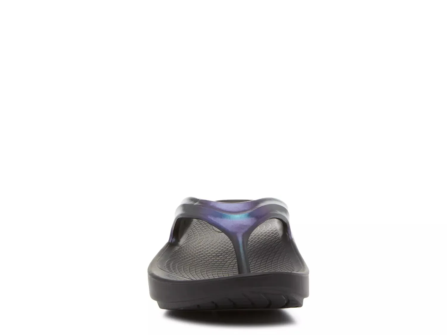OOFOS OOlala Luxe Flip Flop - женские, темно-фиолетовые переливающиеся — фото 2