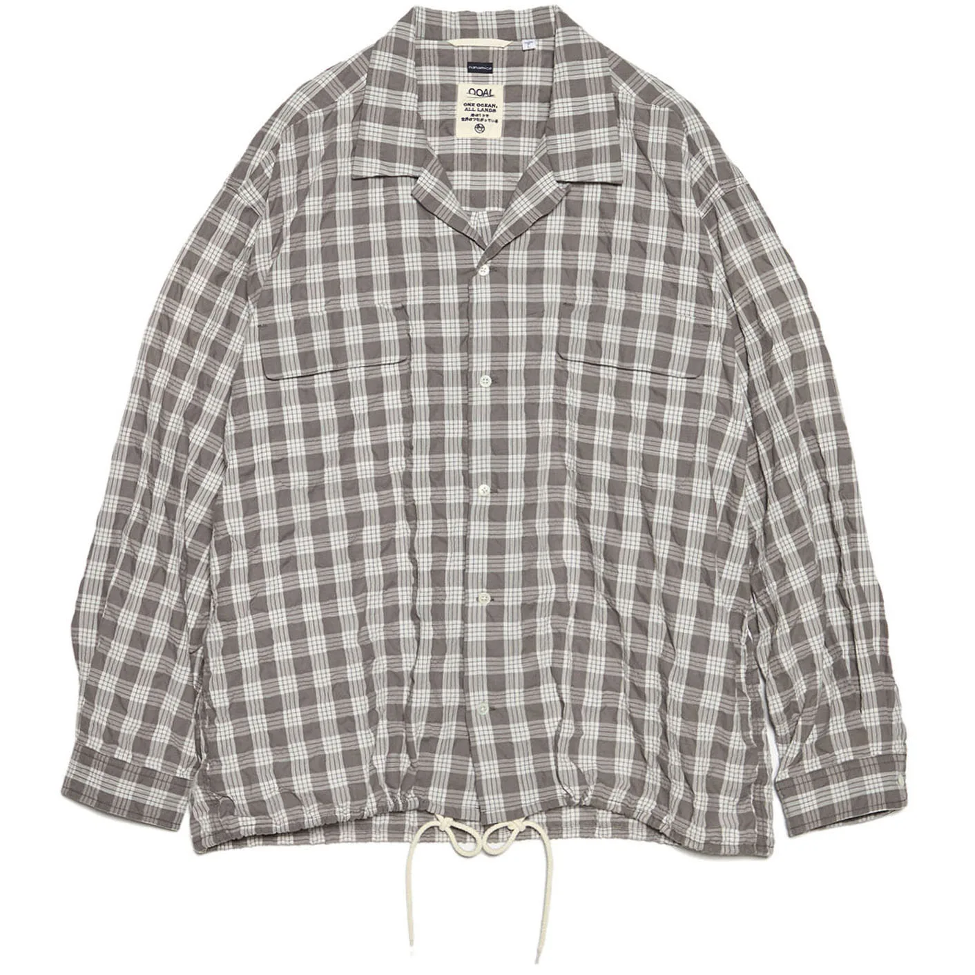 

SS26 Palaka Check Рубашка Unisex Nanamica, серый