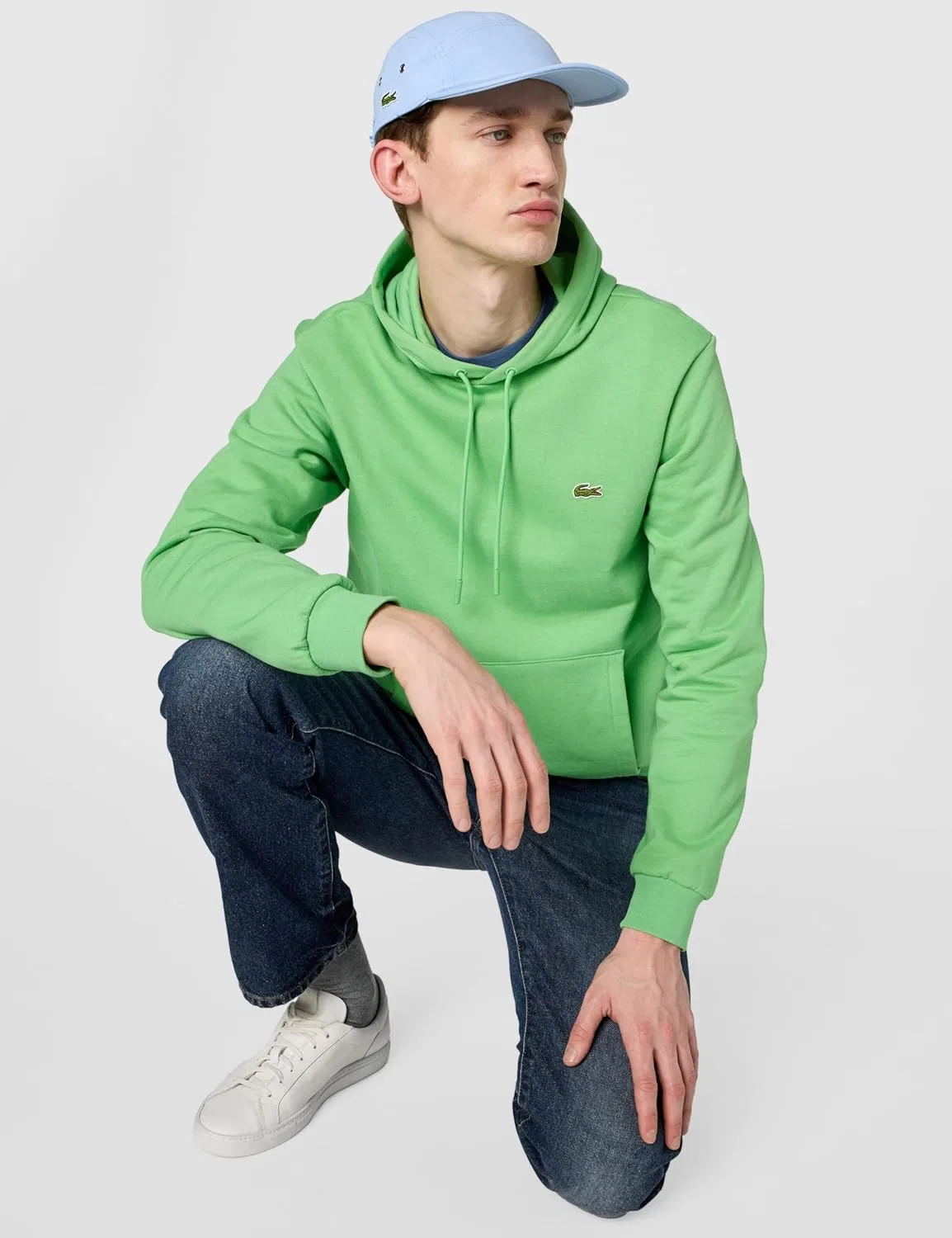 Толстовка Lacoste мужская с длинным рукавом, хлопок, серый — фото 2