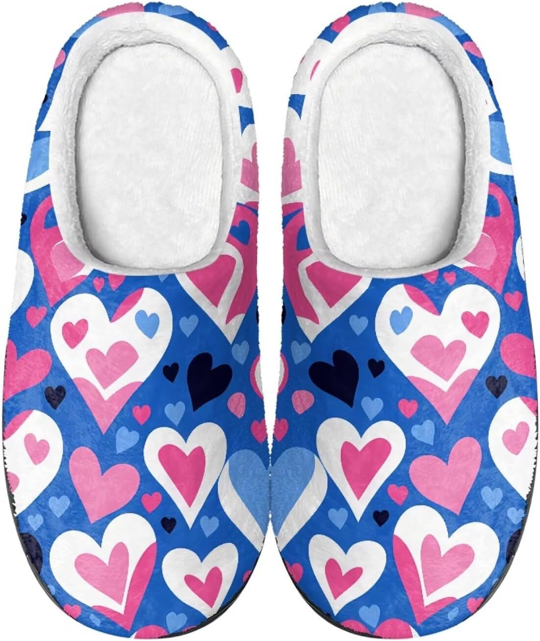 

Мужские и женские нескользящие тапочки, теплые мягкие уютные тапочки из фланели, домашняя обувь для спальни и улицы, размеры 2-12 Zcfygdx, синий/розовый
