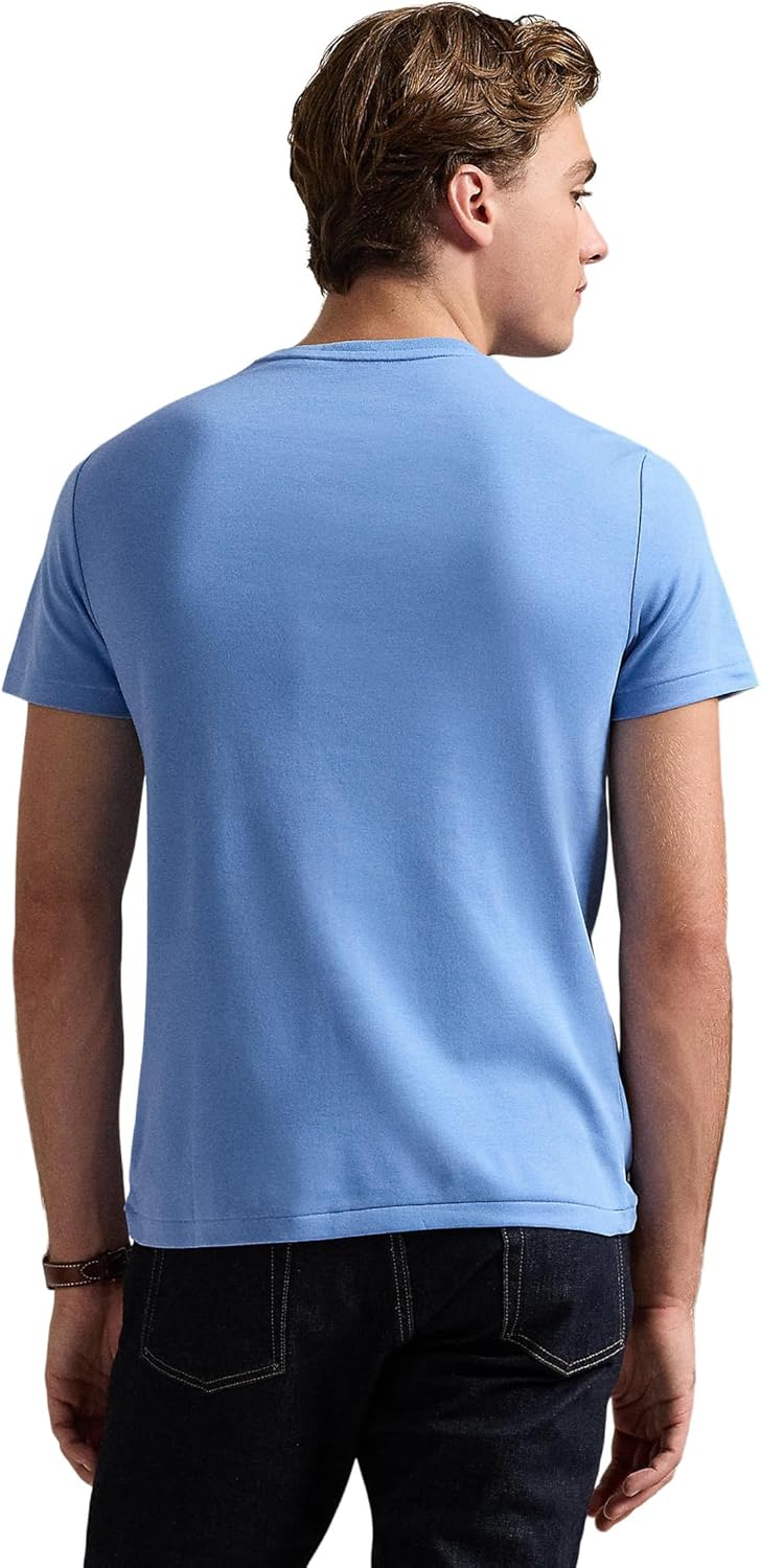 Мужская футболка POLO RALPH LAUREN, облегающая, из мягкого хлопка, Sky Blue — фото 2