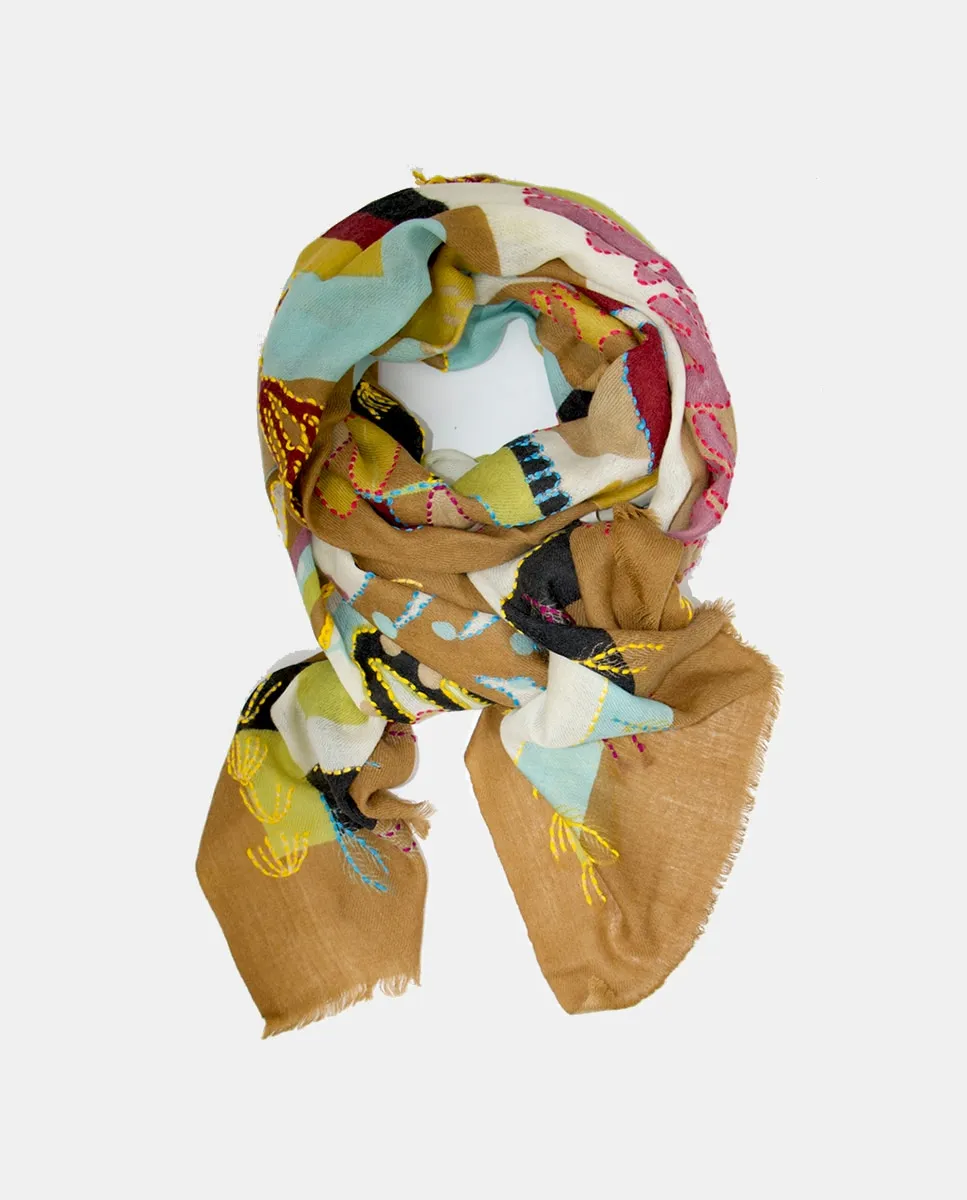 

Шерстяной платок с узором или вышивкой Storiatipic, бежевый