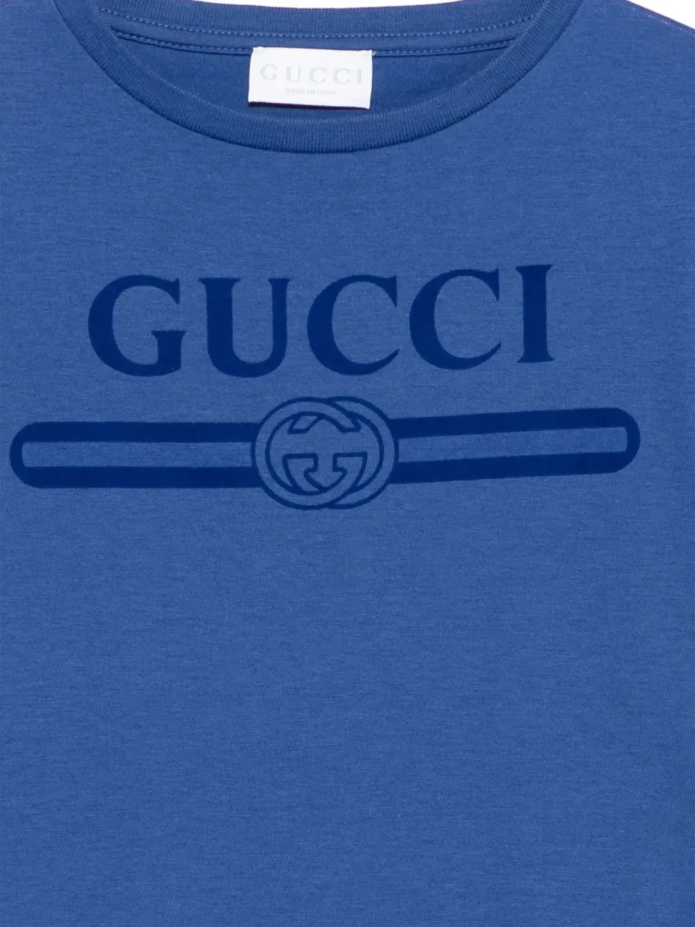 Футболка с логотипом Gucci Kids, синий — фото 3