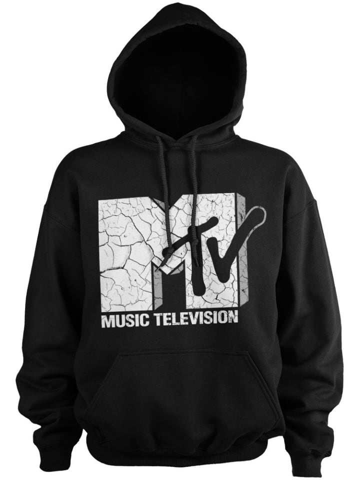 

Толстовка Cracked Logo Big Tall Hoodie черного цвета MTV