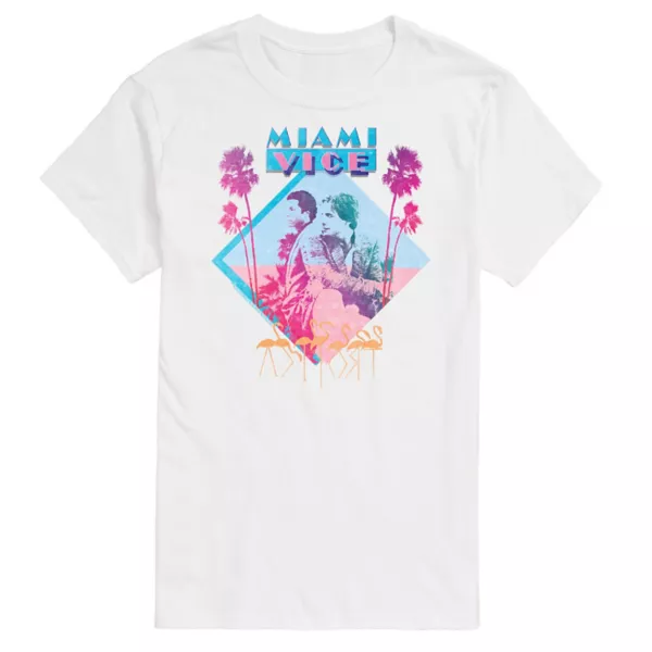 

Футболка Miami Vice для крупных размеров Licensed Character, белый