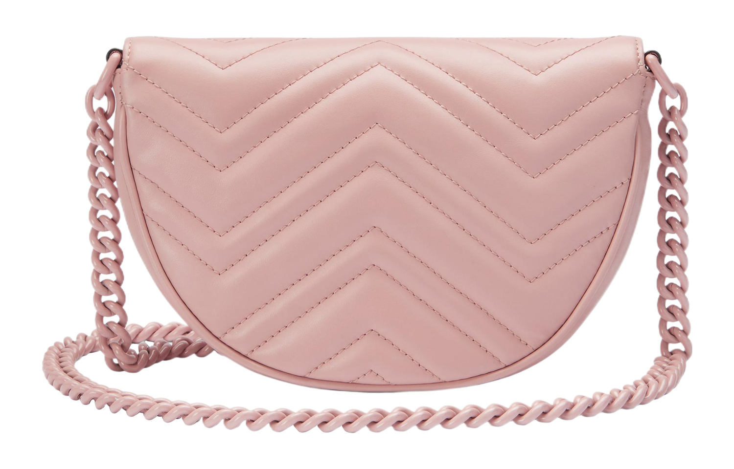 Женская кожаная сумка Gucci Marmont кроссбоди мини, розовая — фото 4