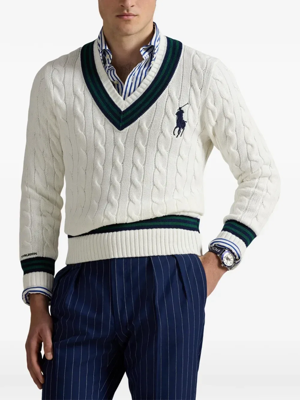 Свитер Wimbledon POLO RALPH LAUREN, белый — фото 3