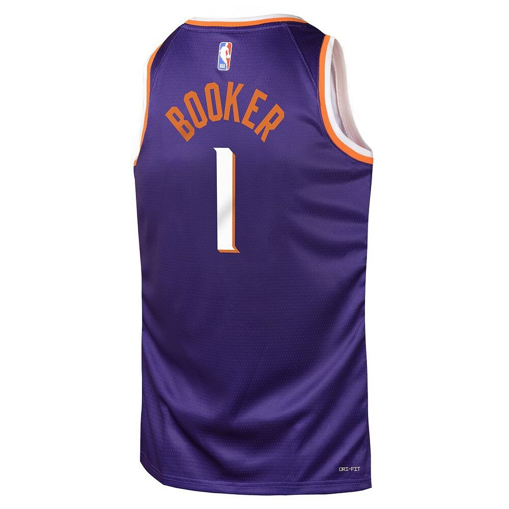 Молодежная футболка Nike Devin Booker Purple Phoenix Suns Swingman — Icon Edition, цвет Phx Purple — фото 4