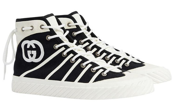 Кроссовки gg tortuga high sneakers 'black white' Gucci, черный — фото 2