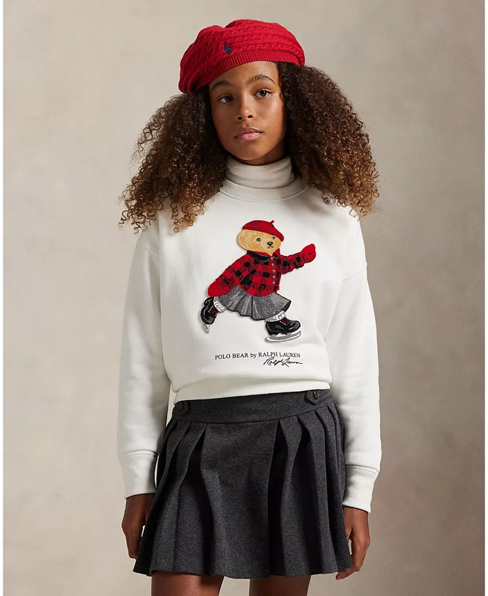 

Детская толстовка Polo Bear Boxy для девочек 7-16 лет Polo Ralph Lauren, слоновая кость/кремовый