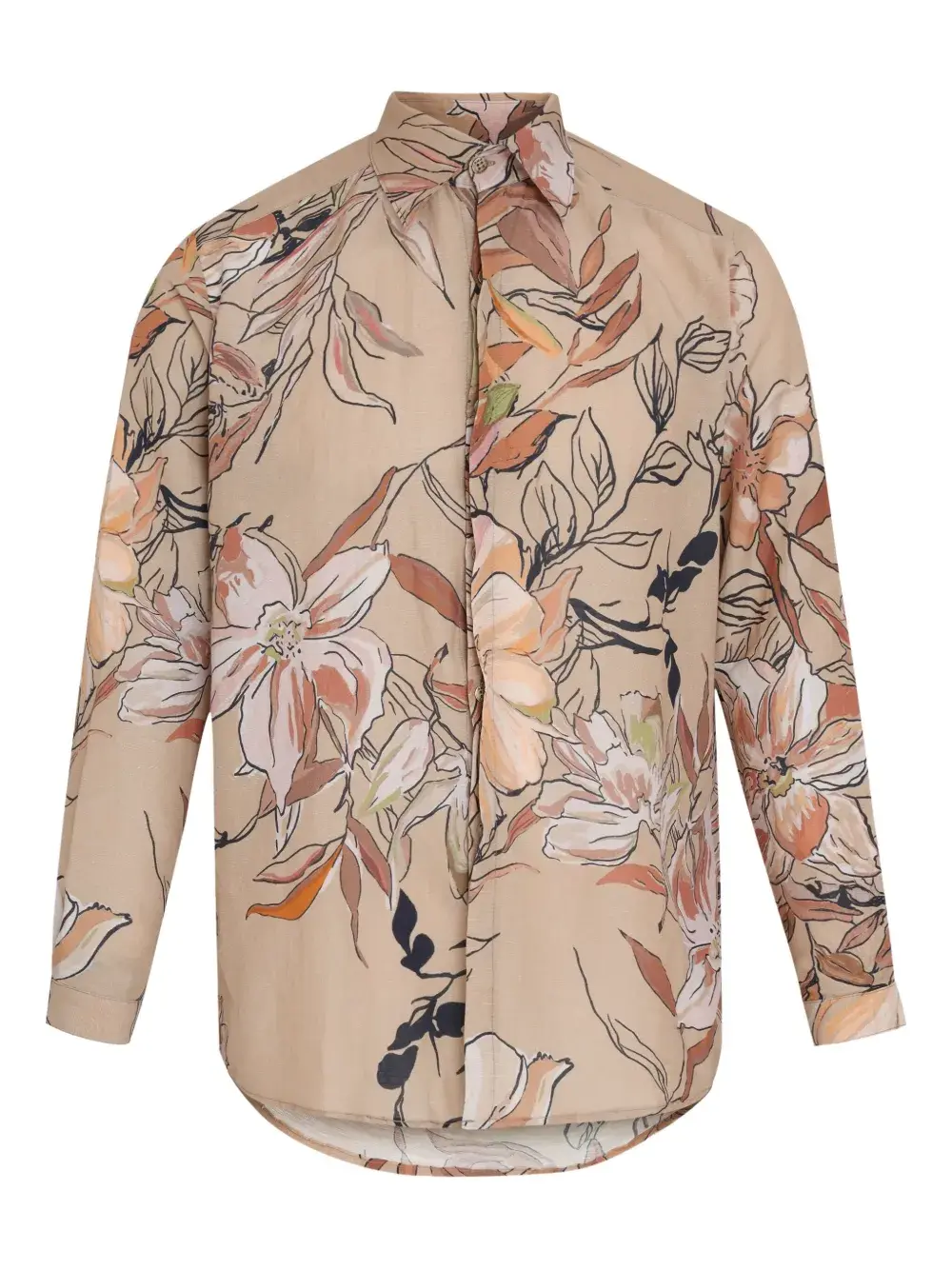 

Рубашка с цветочным принтом Amir Slama, коричневый
