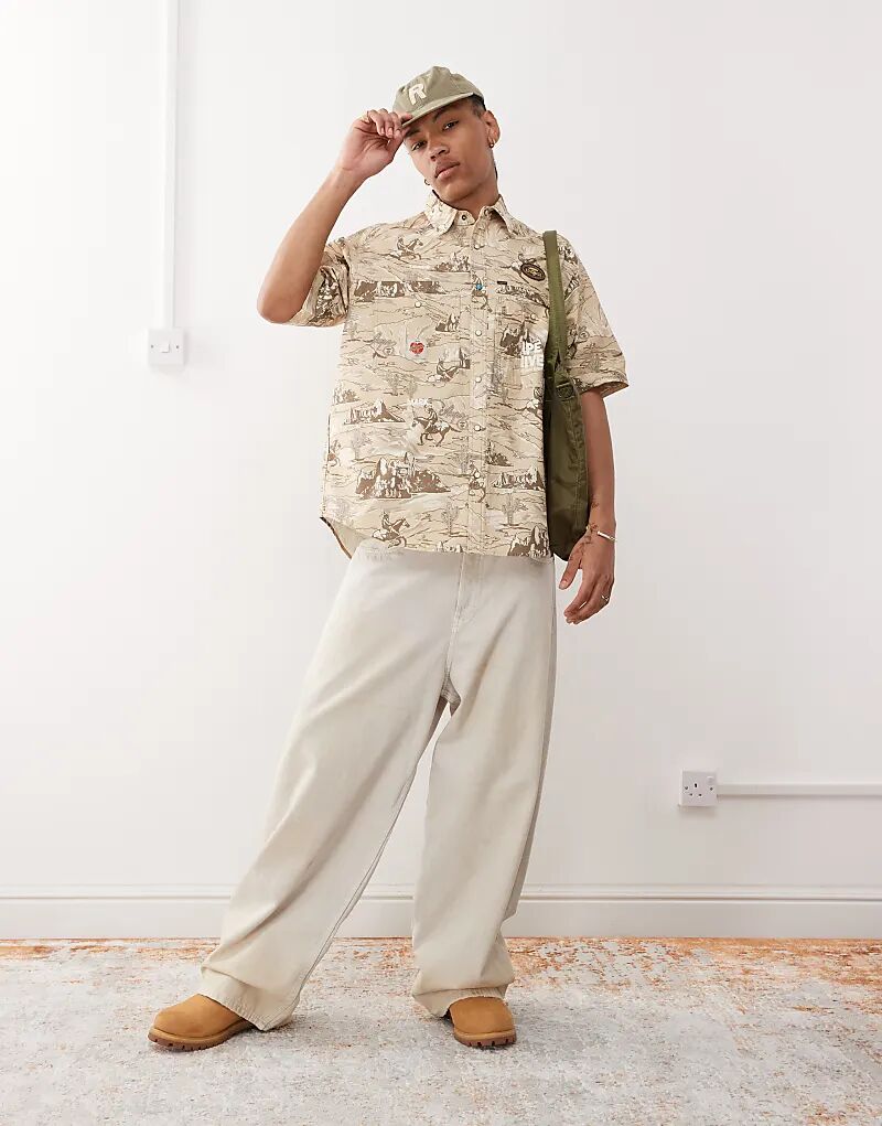 

Рубашка Aape by A Bathing Ape в комплекте с принтом «родео» бежевого цвета Aape By A Bathing Ape