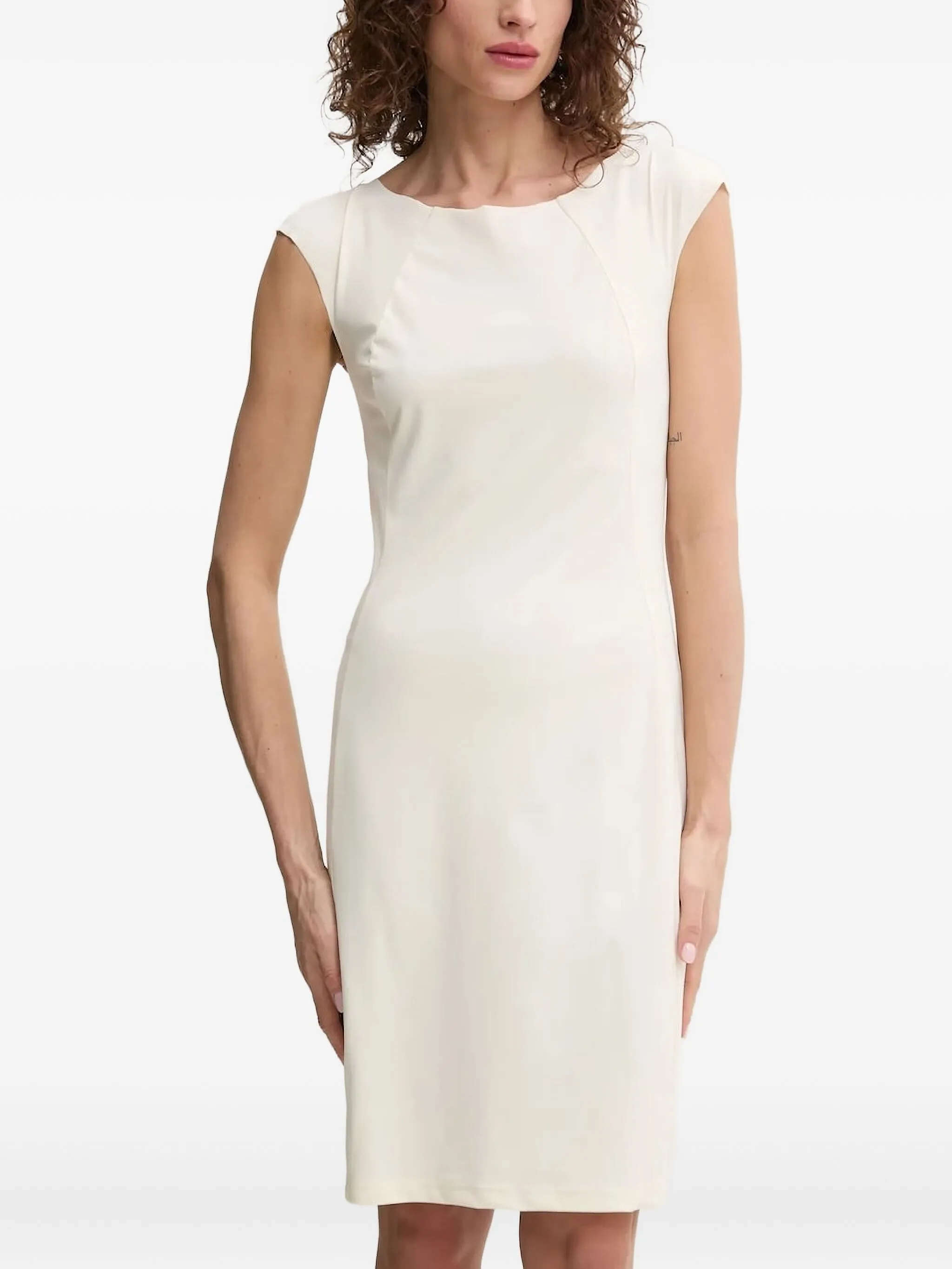 

Платье миди с рукавами кап Patrizia Pepe, бежевый