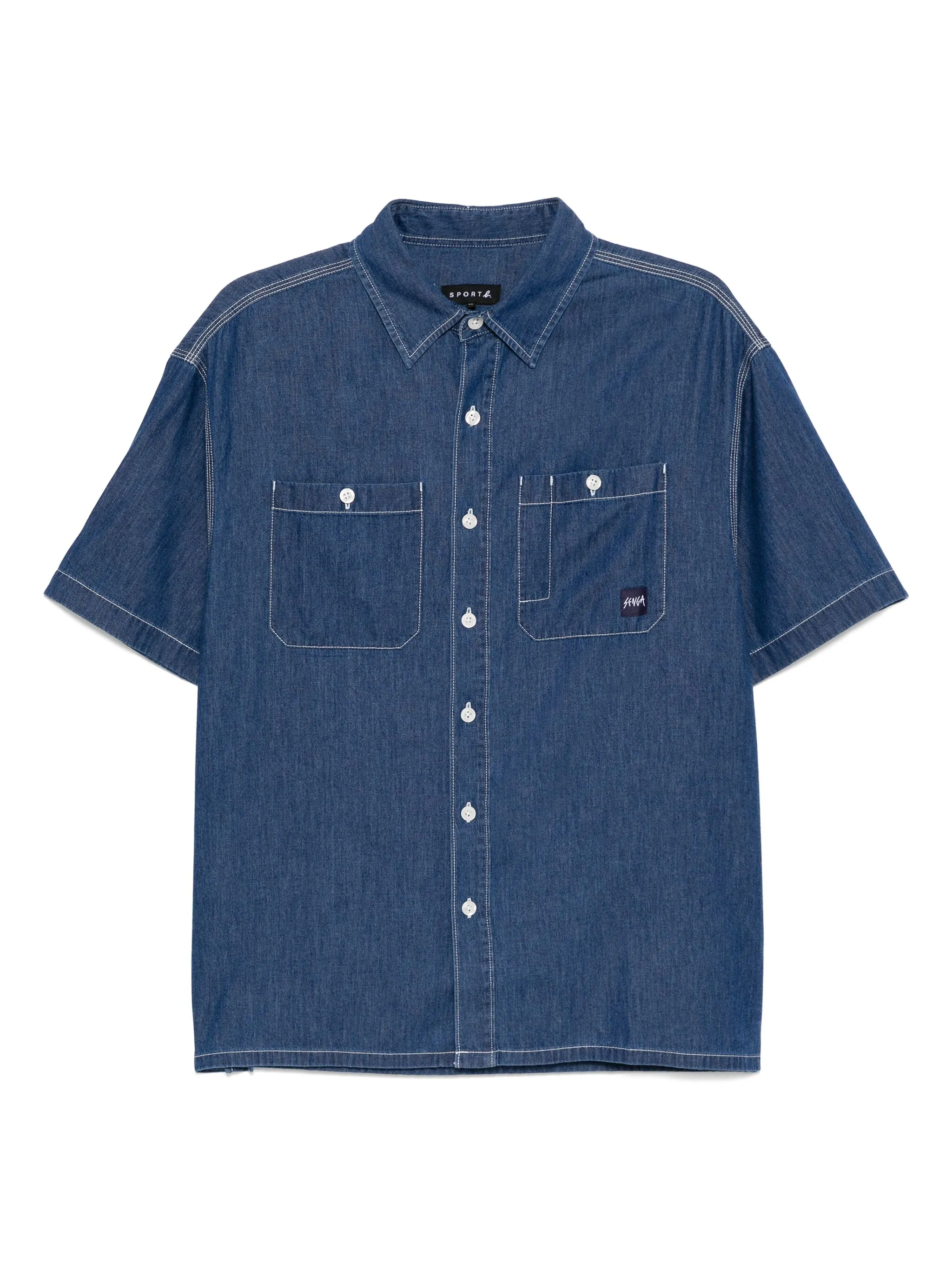 

Рубашка из ткани шамбре Sport B. By Agnès B., синий