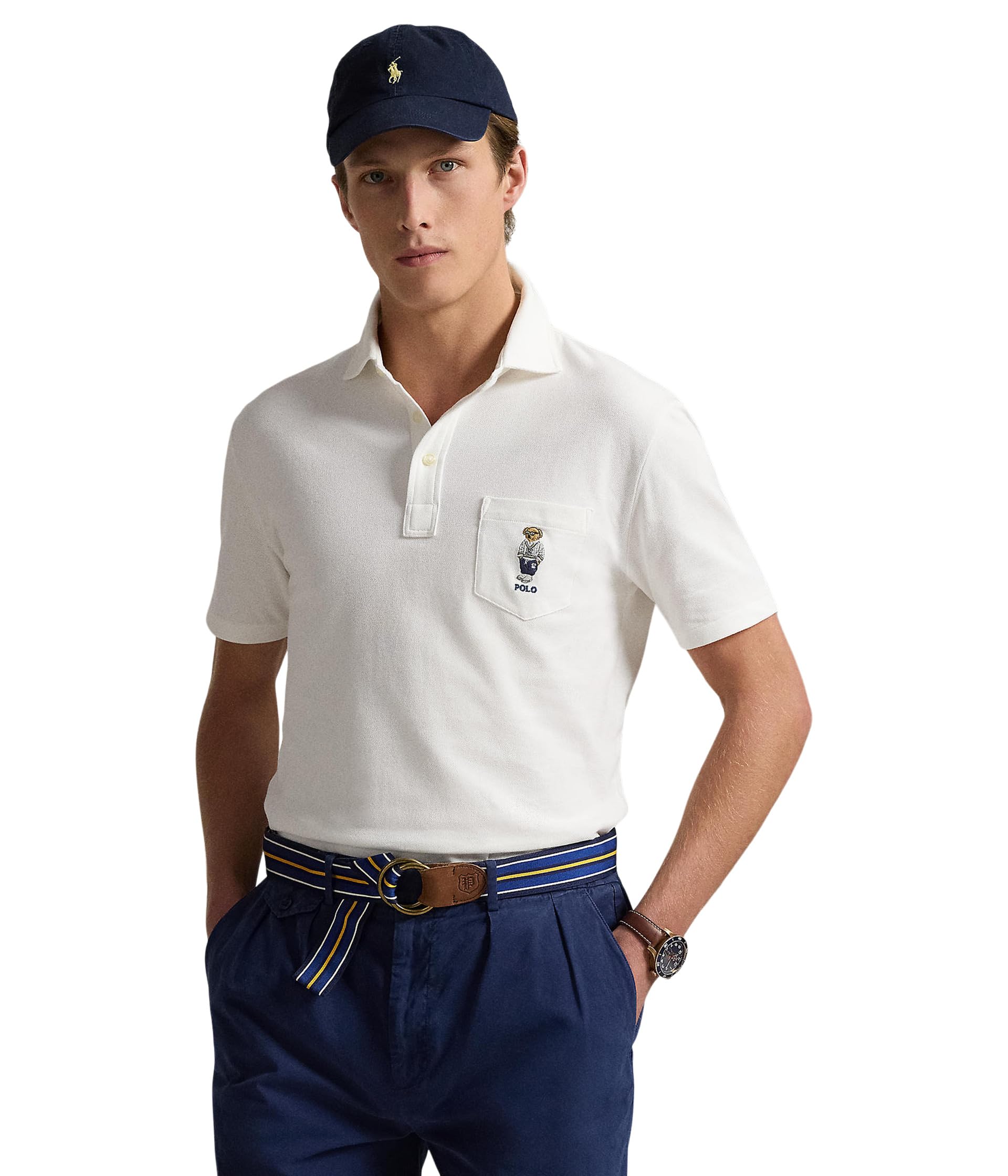 

Поло Polo Ralph Lauren Classic Fit Polo Bear Mesh Polo Shirt, цвет White Hrtg Icons Bear