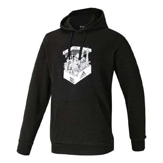 

Толстовка china shoebox h printing casual sports black Adidas, черный