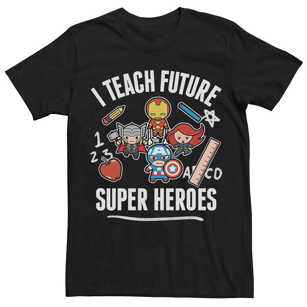 

Мужская футболка Kawaii Teach Future Super Heroes от Marvel Licensed Character, черный