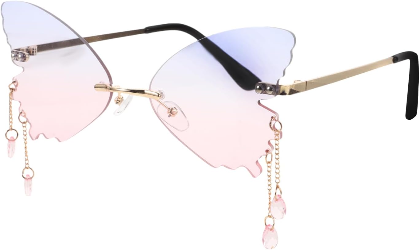 

Солнцезащитные очки LIFKOME в форме бабочки для пляжной вечеринки, без оправы, забавные очки для женщин, идеально подходят для мероприятий на открытом воздухе, показов мод и отдыха, уникальный аксессуар для фотосессий