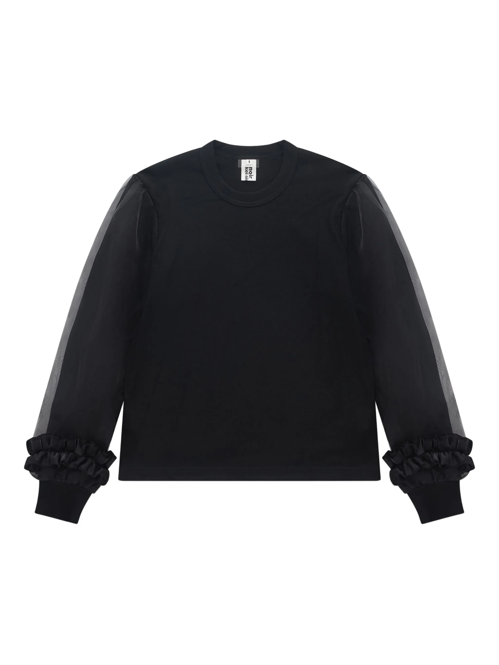 

Футболка с оборками на рукавах Noir Kei Ninomiya, черный