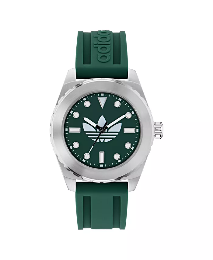 

Унисекс аналоговые зеленые силиконовые часы, 44 мм adidas