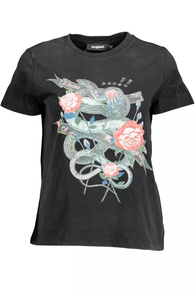 

Футболка Desigual Chic Printed с уникальными женскими украшениями, черный