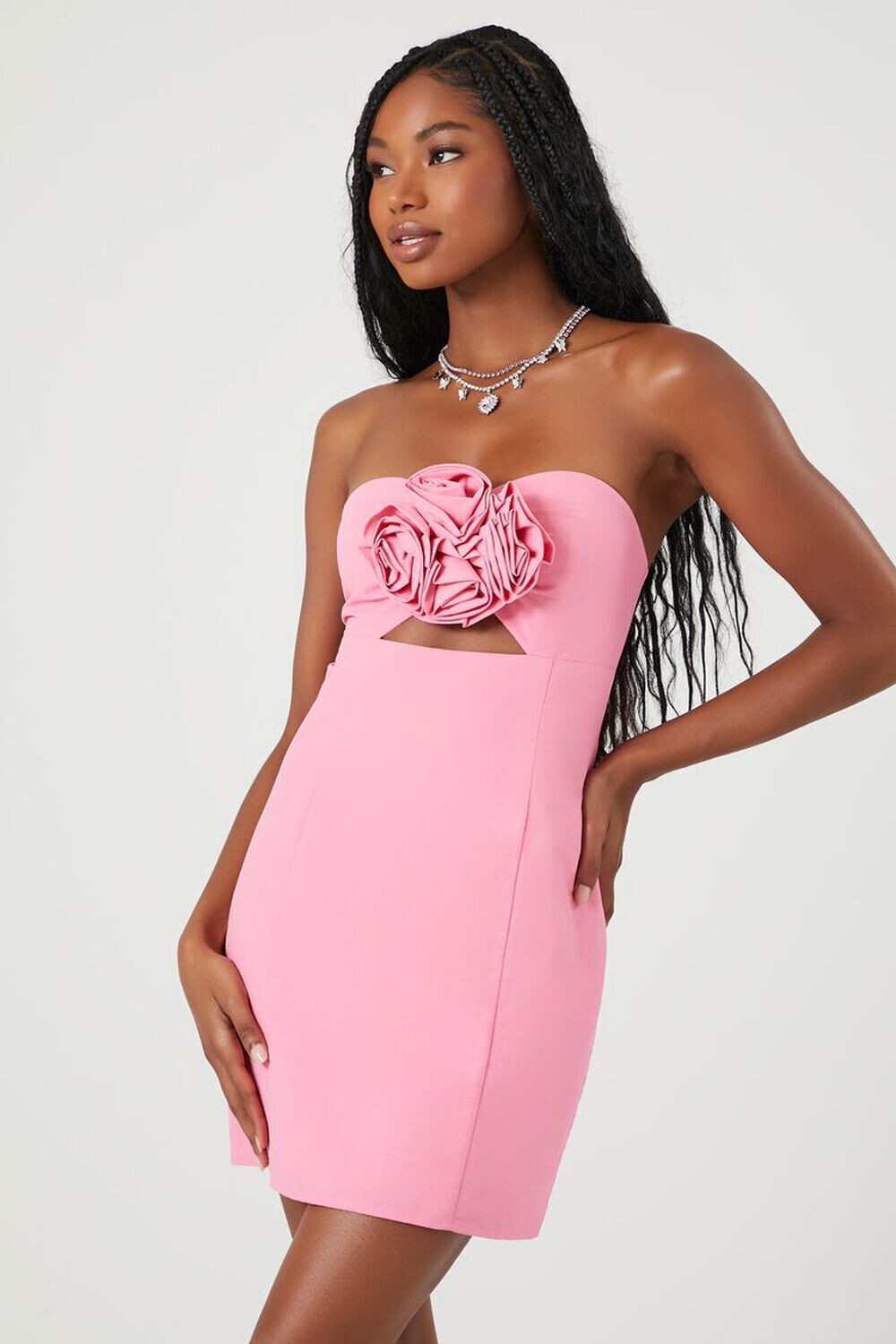 

Мини-платье без бретелек Rosette Forever 21, розовый