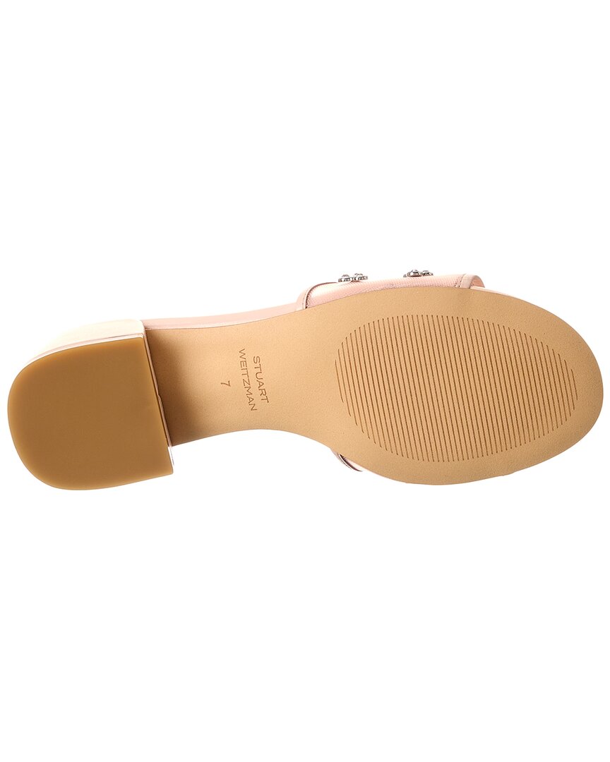 Stuart Weitzman Tammy Xtal Block Mesh & Leather Sandal, розовый — фото 4