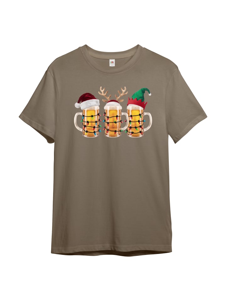 

PAULGOS Мужская футболка, «Пивные пьющие - Рождественская банда в песке»