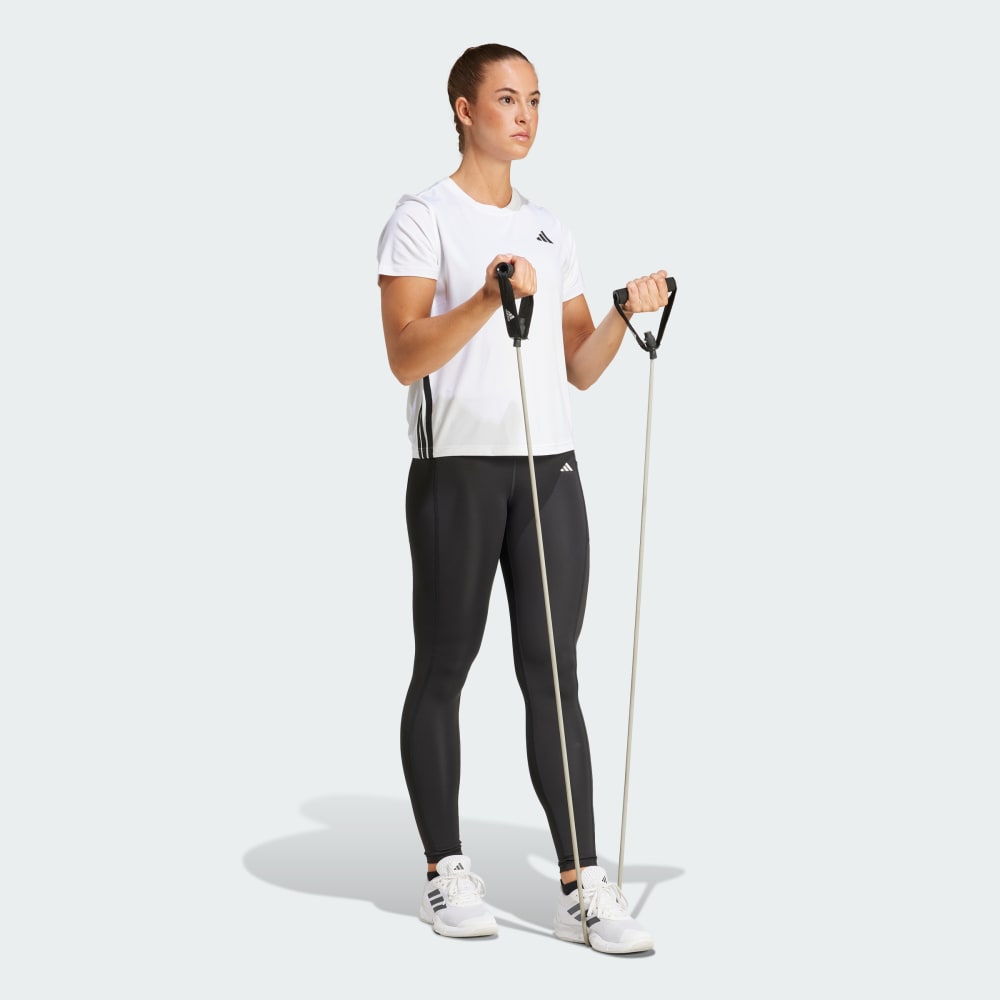 Спортивная футболка Adidas Train Essentials 3-Stripes Workout Tee, белый/черный — фото 3