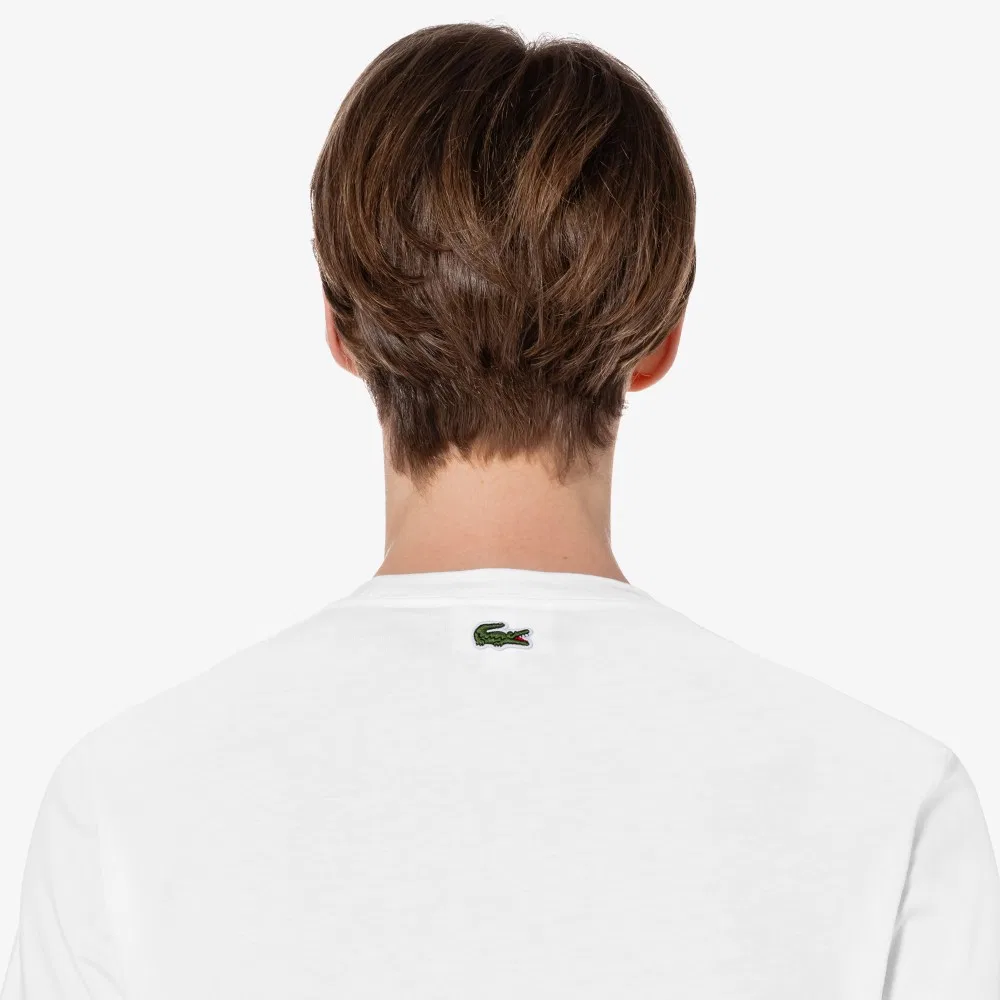 Футболка мужская Lacoste Lettering Graphic Print, белый — фото 4