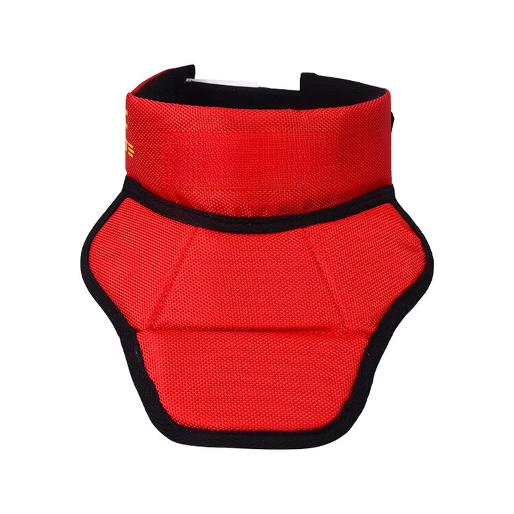 

He Jiagong 2025 Детский защитный воротник для хоккея, регулируемый универсальный размер, красный с желтой биркой - с маской