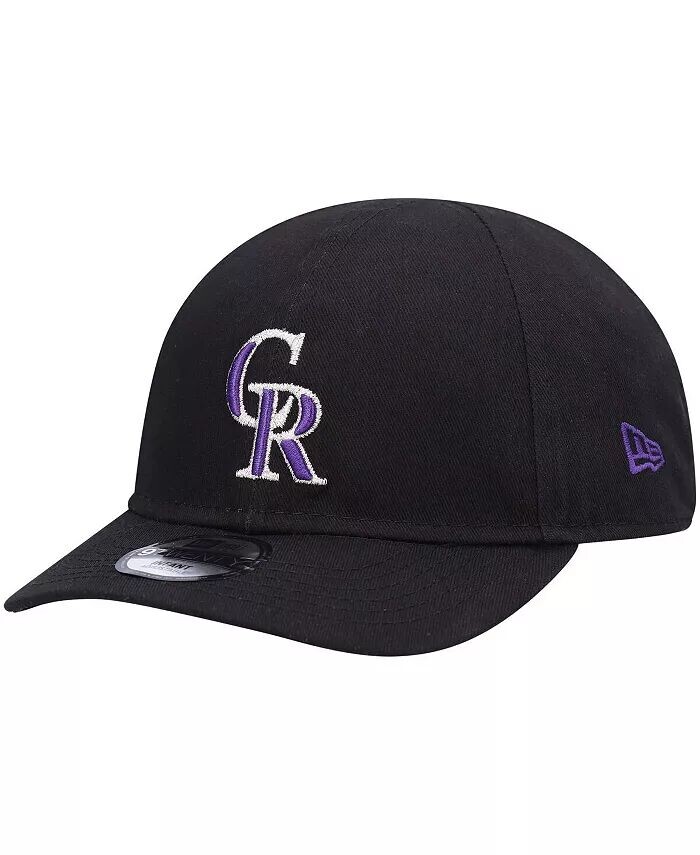 

Черная шапка унисекс для новорожденных и младенцев Colorado Rockies My First 9Twenty Stretch Fit New Era