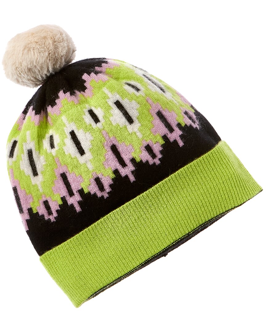 

Кашемировая шапка Brodie Cashmere Colourpop Fairisle Pom, черный