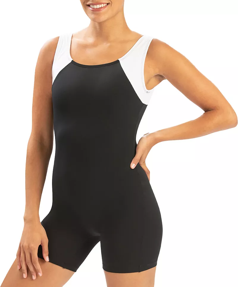 

Женские шорты Dolfin Aquashape Aquatard с цветными блоками, черный/белый
