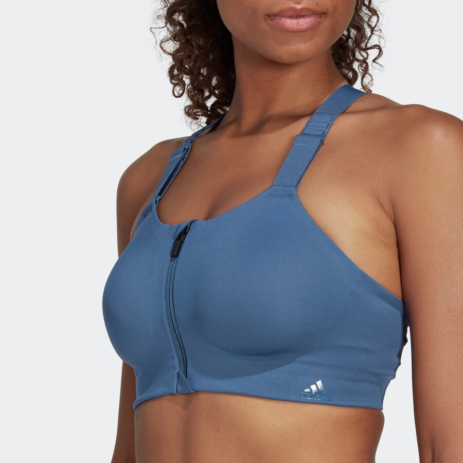 Спортивный бюстгальтер с высокой поддержкой ADIDAS SPORTSWEAR Tlrd Impact Luxe High-Support Zip, синий — фото 4