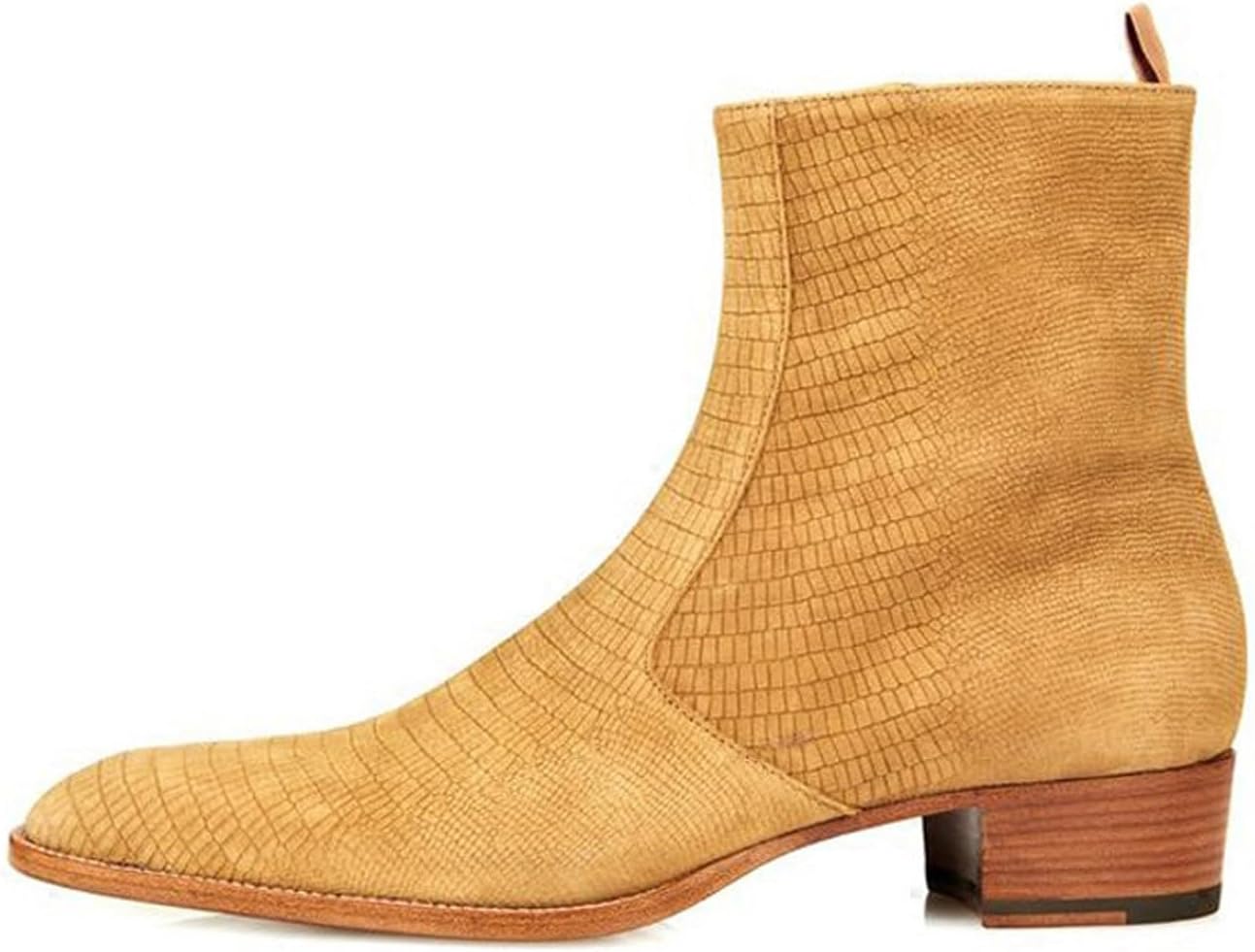 

Мужские замшевые ботинки Chelsea от Santimon - модные повседневные ботинки на щиколотку с боковой молнией, мягкой стелькой, низким каблуком и нескользящей резиновой подошвой для вечеринок, работы, путешествий и свадьбы, оранжевый