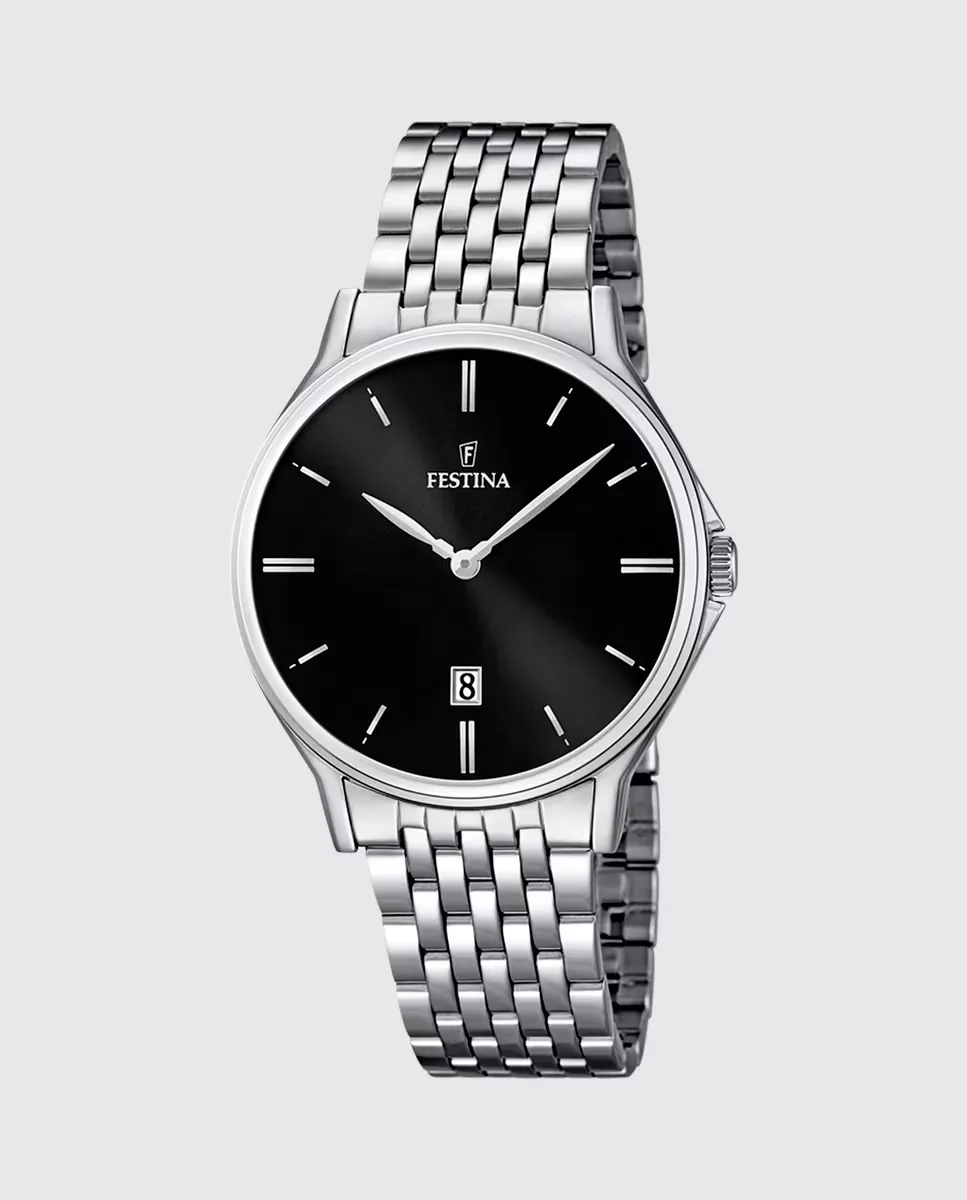 

Мужские часы F16744/4 Acero Classico из серебристой стали Festina, серебряный
