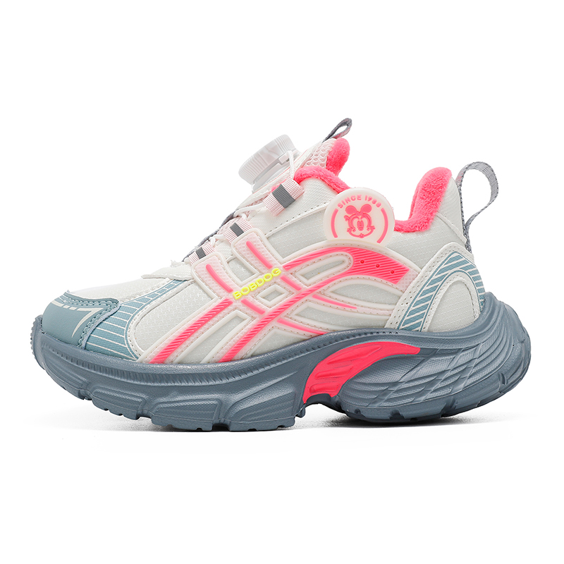 

Термоотражающие дышащие антиударные низкие детские кроссовки для бега BOBDOG, 55114m/розовый красный (winter fleece-lined)