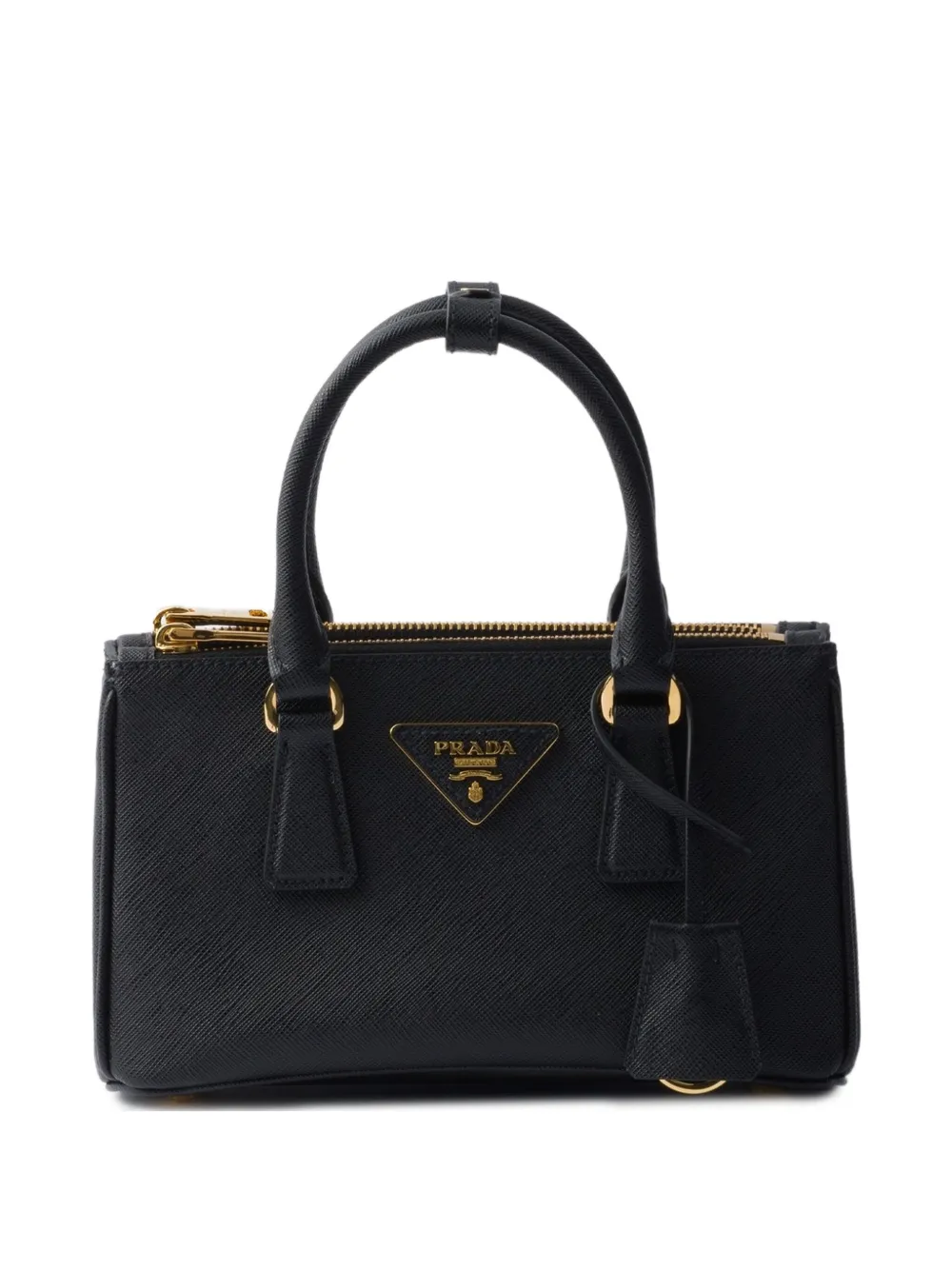 

Мини-сумка Galleria из сафьяновой кожи с верхней ручкой Prada, черный