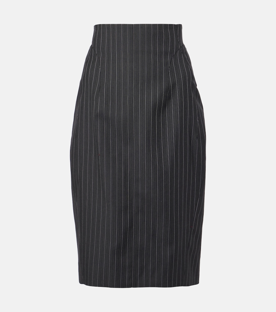 

Юбка миди из шерстяной смеси в тонкую полоску Mugler, Black On Grey
