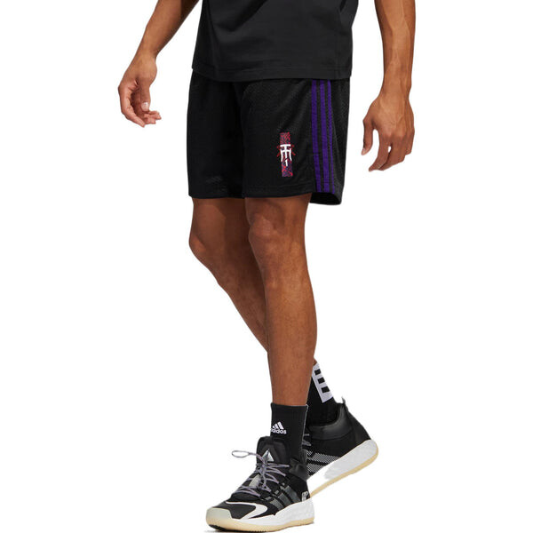 Шорты men's stripe printing lacing sports shorts black Adidas, мультиколор — фото 2