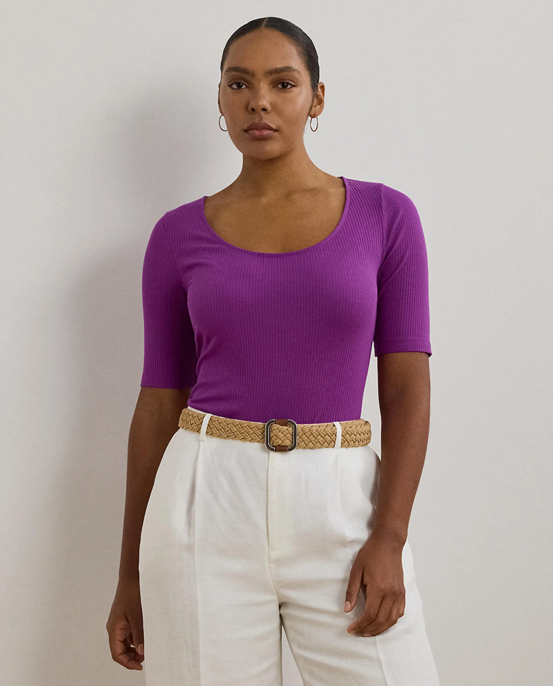 

Женская футболка с французским рукавом Lauren Ralph Lauren Woman, фиолетовый