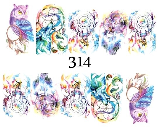 

Водные наклейки для ногтей - №314, inna