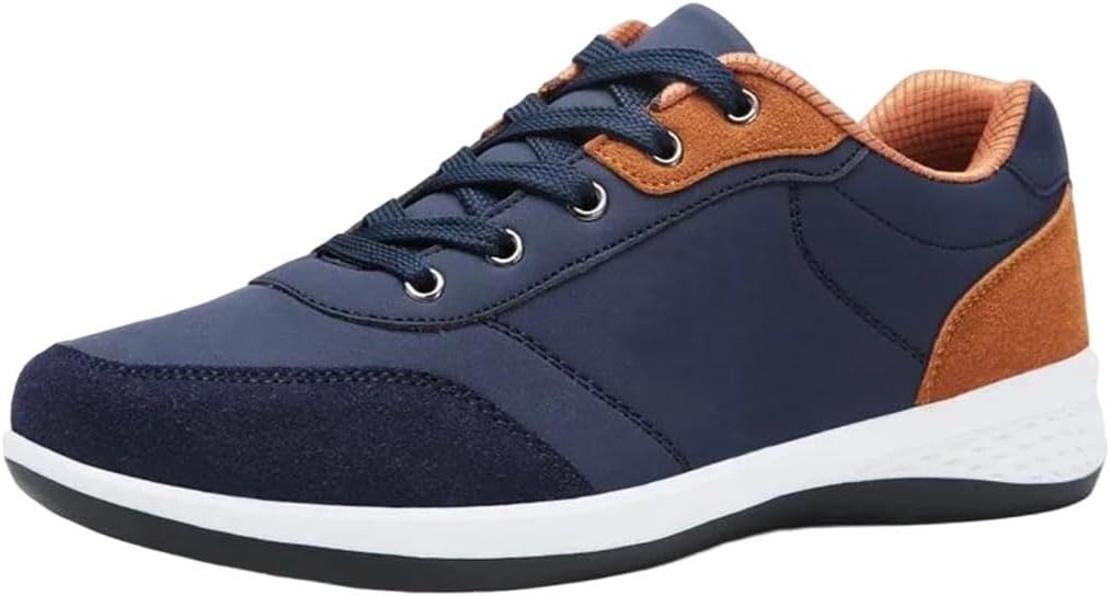 

Мужские водонепроницаемые кроссовки для прогулок, повседневная кожаная обувь с противоскользящей подошвой, теннисные туфли Generic, синий