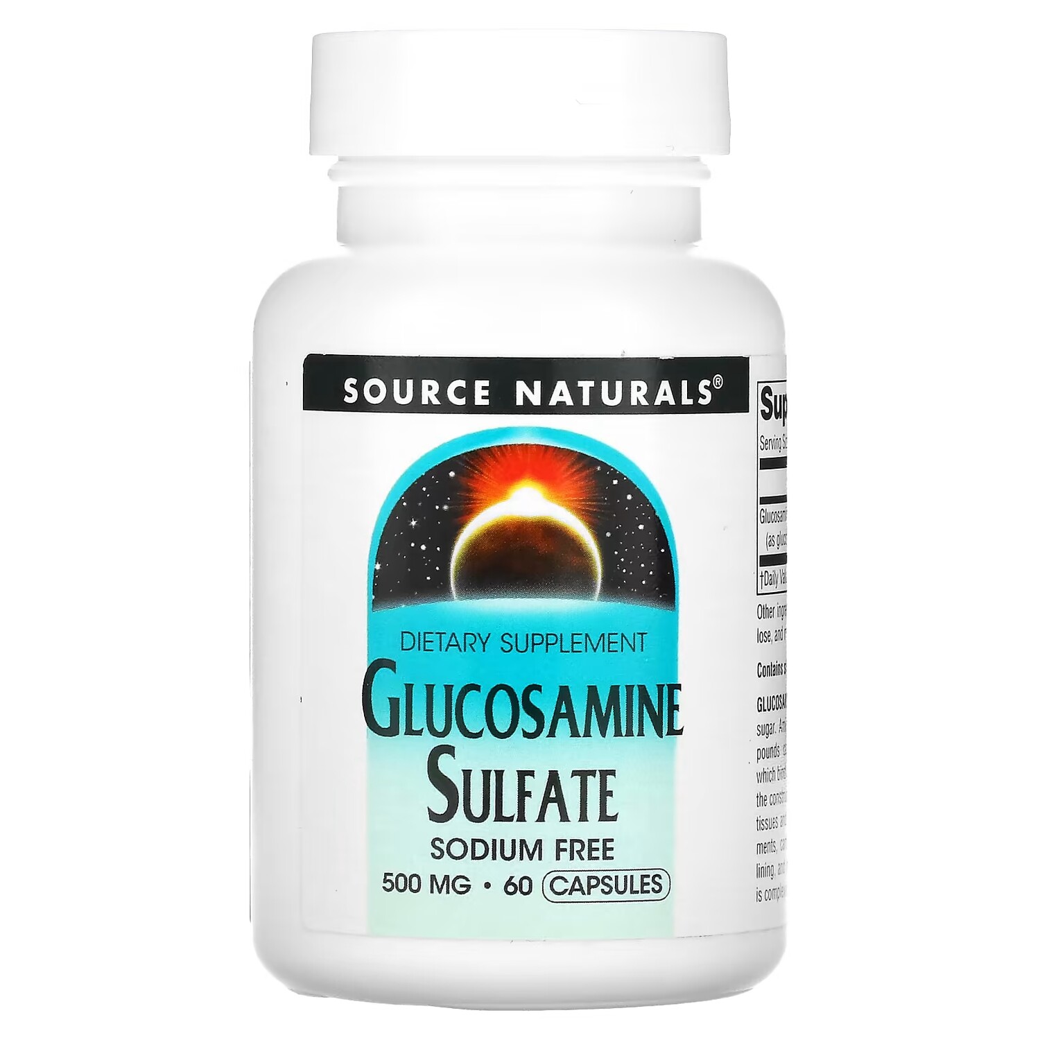 

Глюкозамин сульфат Source Naturals без натрия, 60 капсул
